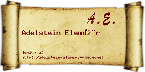 Adelstein Elemér névjegykártya